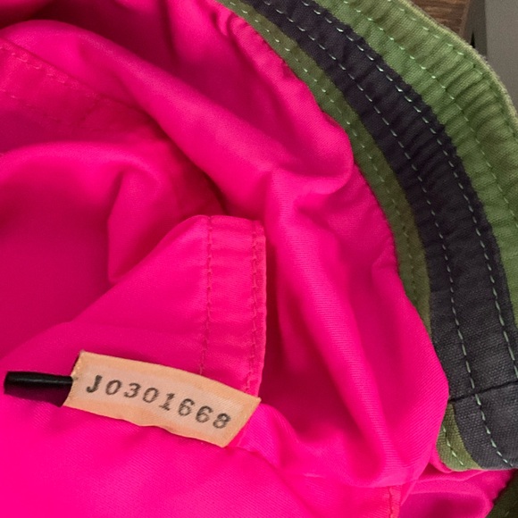 Doony and Bourke Green and Blue striped canvas bag - Picture 6 of 6